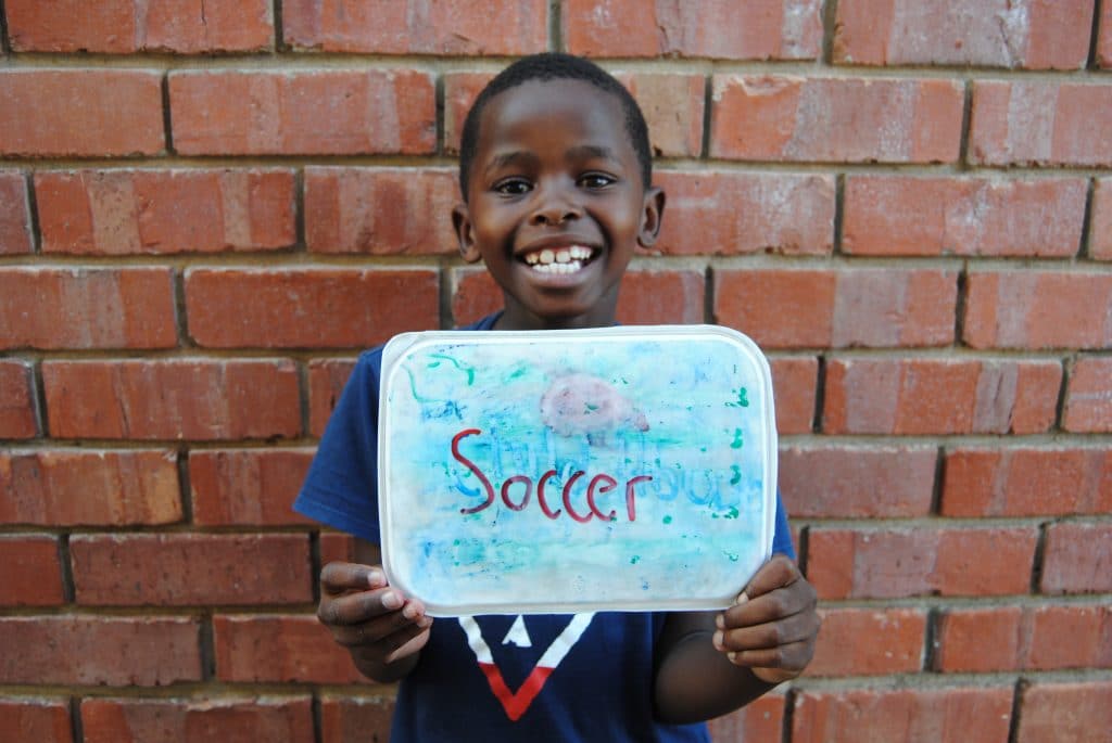 Young Bafana Soccer Academy Player Themba Baka in 2017 as a young kid