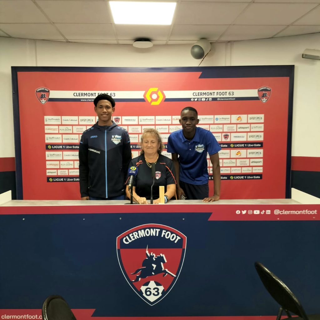 Young Bafana players being welcomed by Clermont Foot 63.