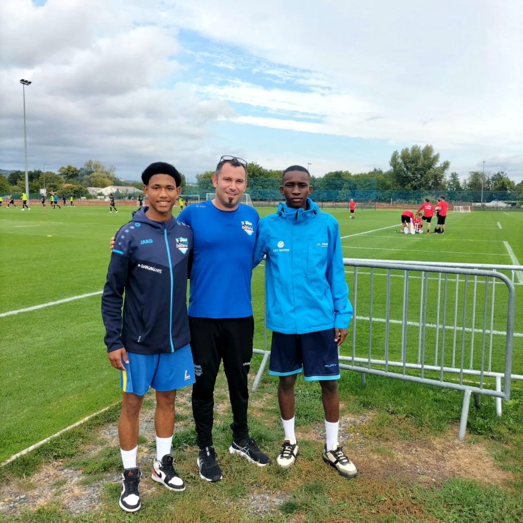 Young Bafana players at the Clermont Foot 63 Training grounds in France